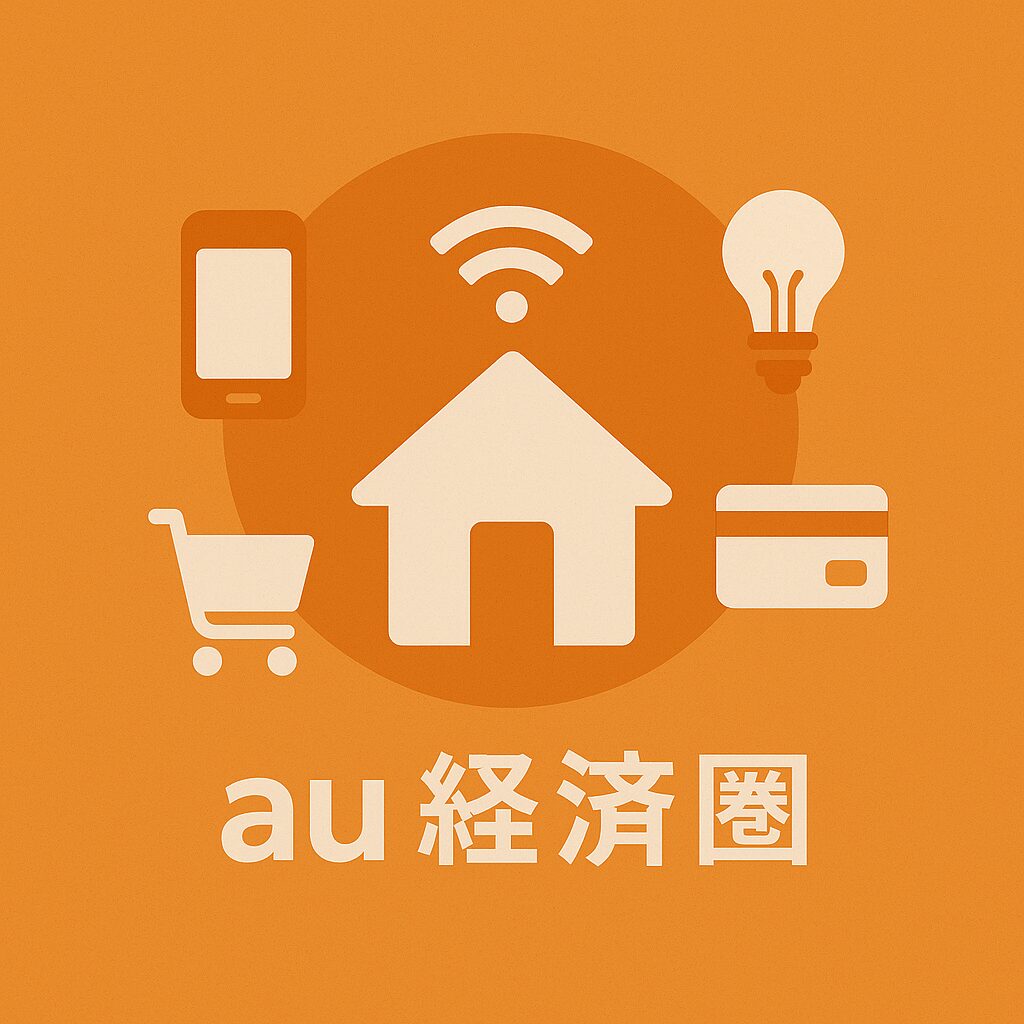 電気・ガスもまとめられるau経済圏のイラスト