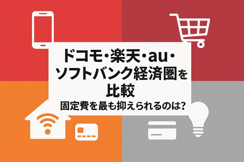 4大キャリア経済圏の固定費比較をイメージしたアイキャッチ画像