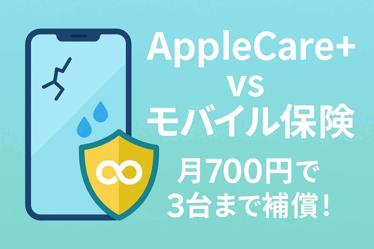 AppleCareとモバイル保険を比較するイメージアイキャッチ