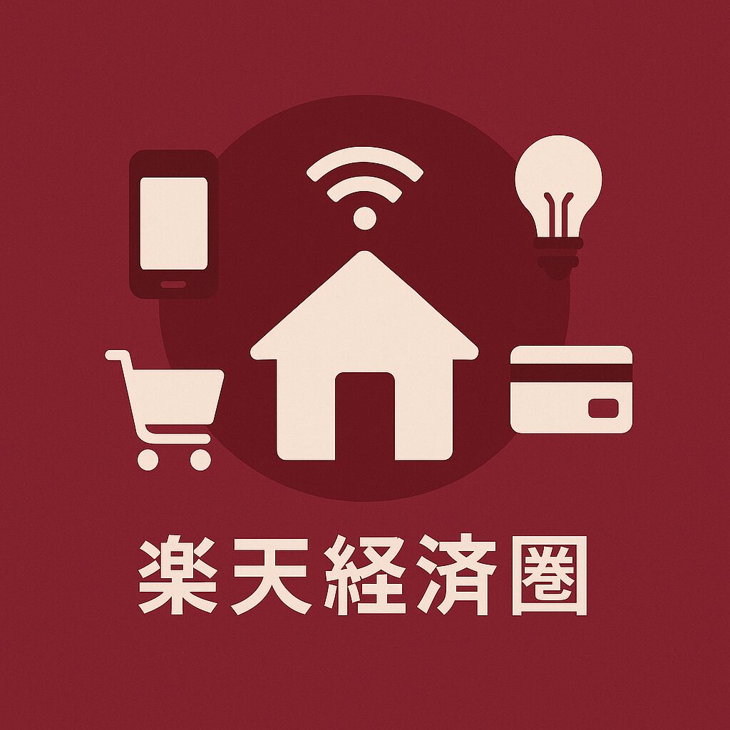 買い物やスマホ代をお得にできる楽天経済圏のイラスト