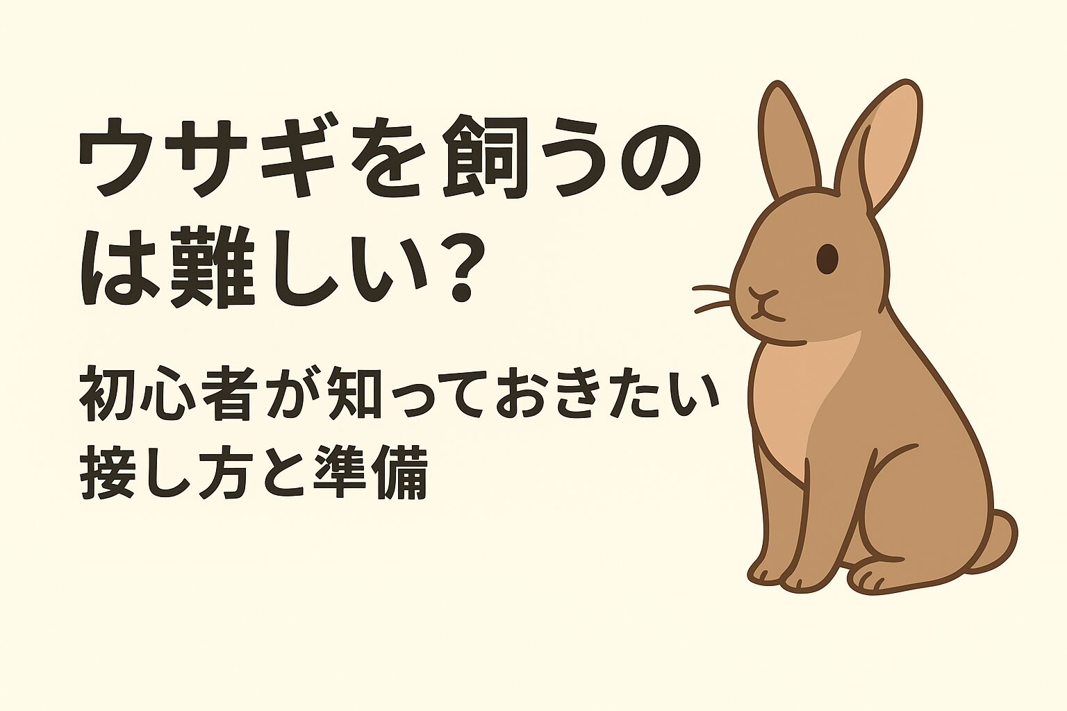 ウサギを飼うのは難しい？と悩む方へ。食事や温度管理の注意点、懐き方のコツ、飼い主の体験談を紹介。初心者でも安心できる準備と接し方を解説します。