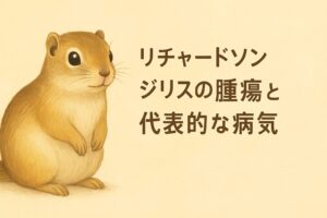 リチャードソンジリスのイラストと記事タイトル「リチャードソンジリスの腫瘍と代表的な病気」の文字が入ったアイキャッチ画像