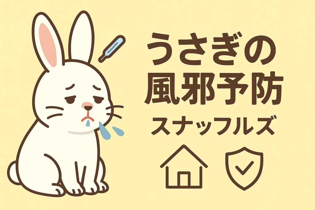 うさぎも細菌性の風邪（スナッフルズ）に注意。くしゃみ・鼻水・食欲不振が見られたら早めの受診を。予防のポイントをわかりやすく解説。