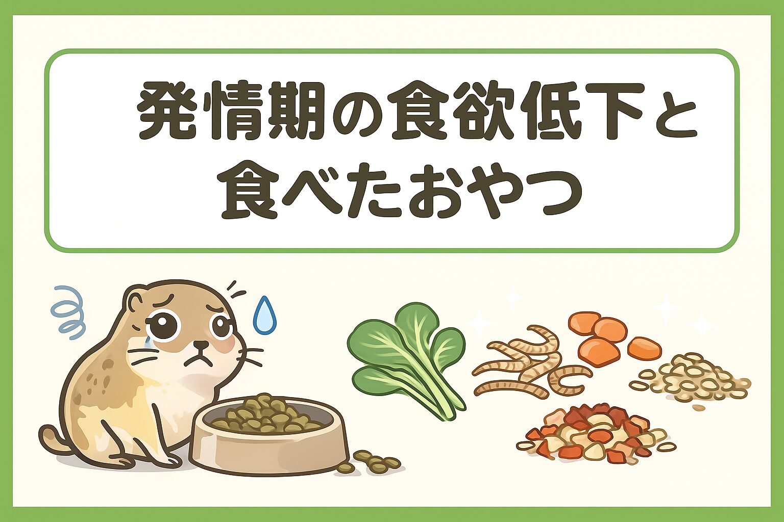 発情期に落ちた食欲と実際に食べたおやつを紹介します