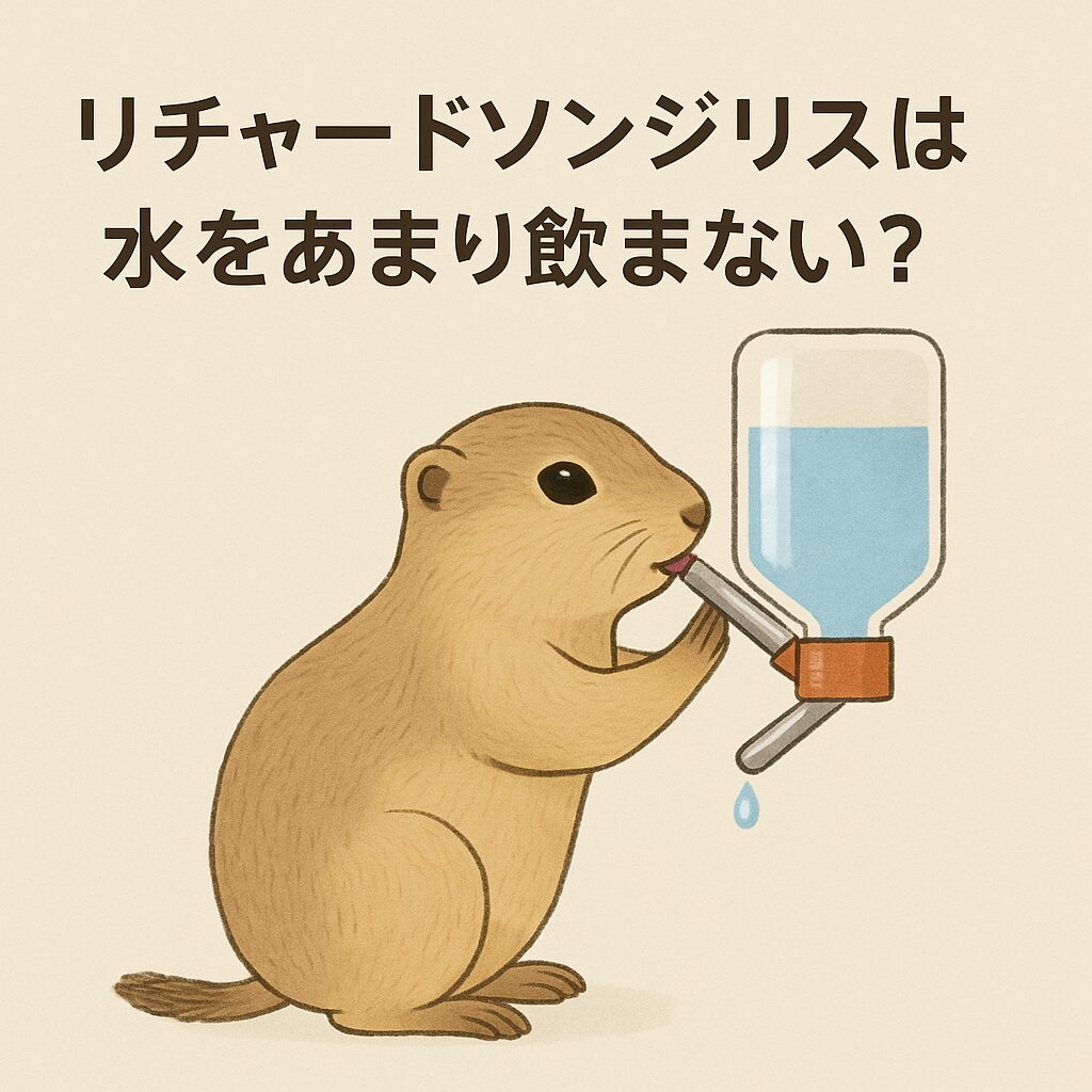 リチャードソンジリスはもともと乾燥地帯に適応した動物で、水をあまり飲まなくても元気に過ごせます。この記事では、飲水量の目安や注意点、飼育での工夫を詳しく紹介しています。
