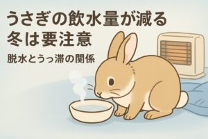 寒い季節はうさぎの飲水量が減りやすく、脱水やうっ滞のリスクが高まります。ぬるま湯や湿度管理など、冬の健康を守るためのポイントを紹介します。