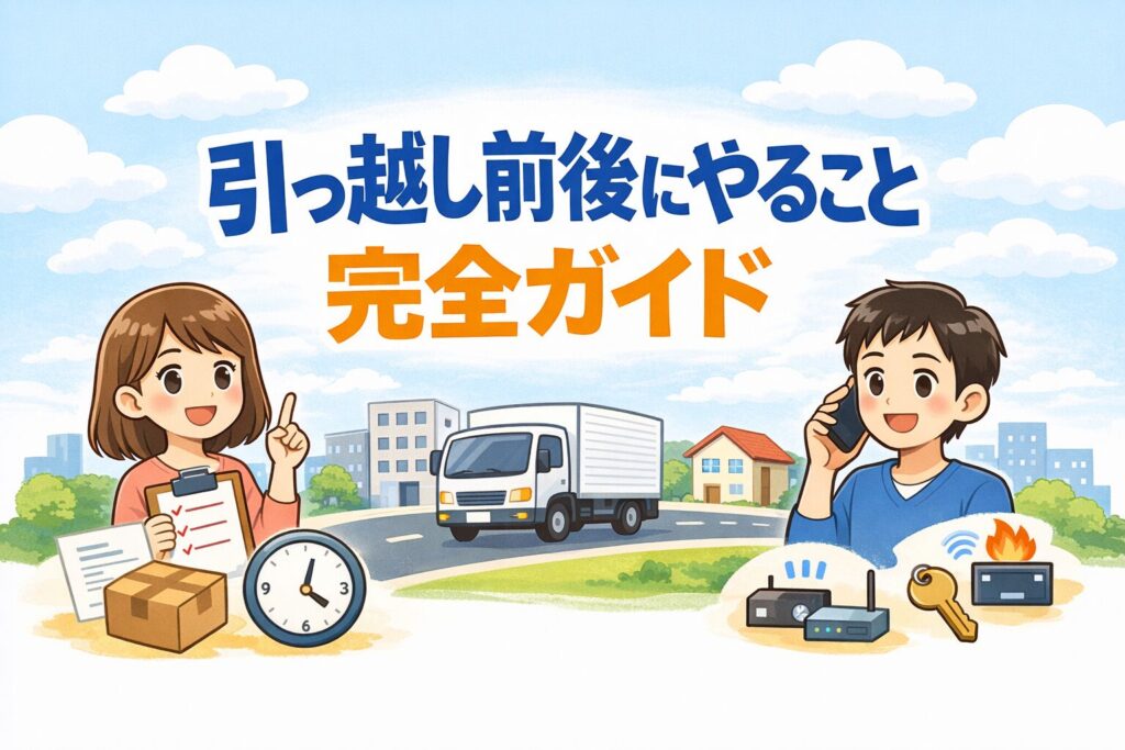 引っ越し前から引っ越し後までに必要な手続きや準備をまとめて確認できるチェックガイド