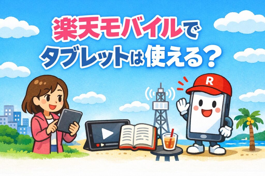 楽天モバイルでタブレットは使えるのかを分かりやすく解説。 通信方法や料金、外で使うための注意点を整理しました。