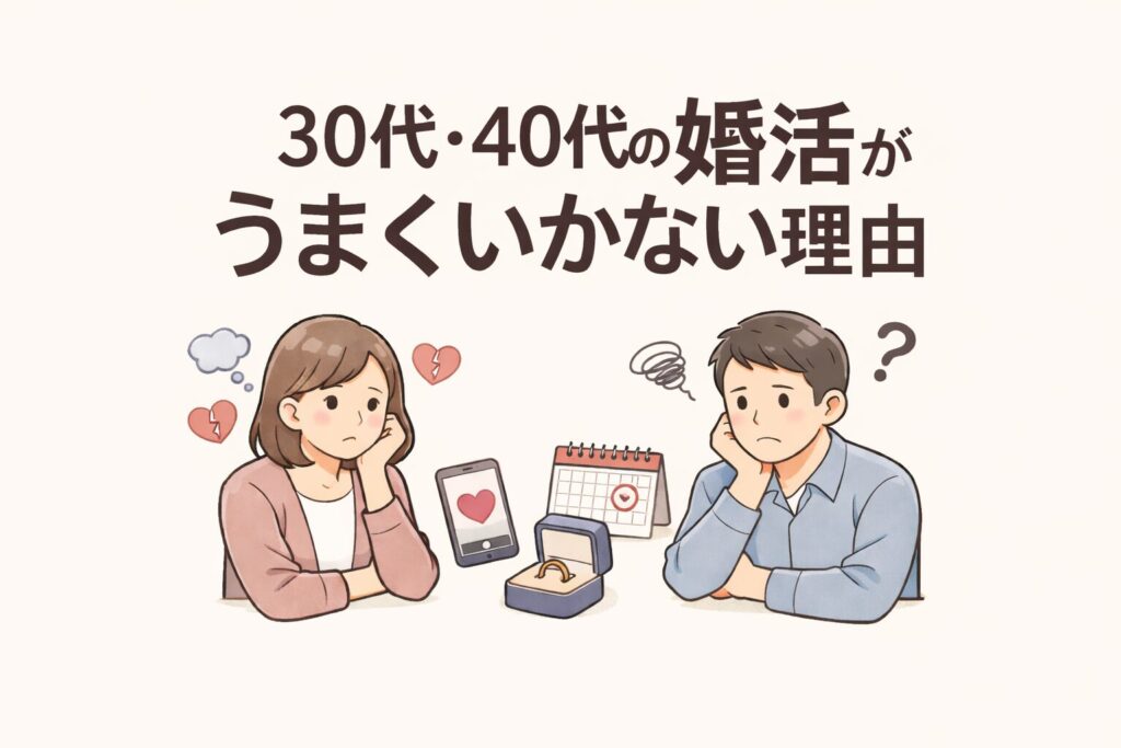 30代・40代で婚活が思うように進まない理由を整理
