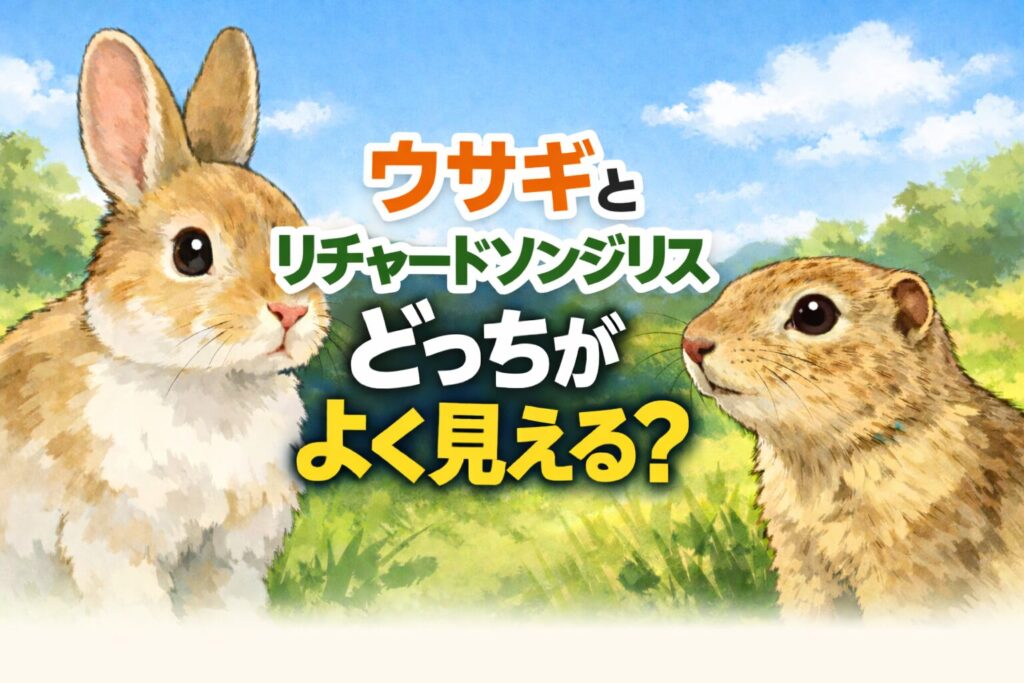 うさぎとリチャードソンジリスの視力・視野を比較