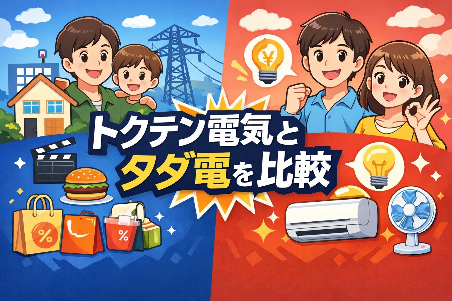 一人暮らし・夫婦・家族で向いている電力会社はどっち？