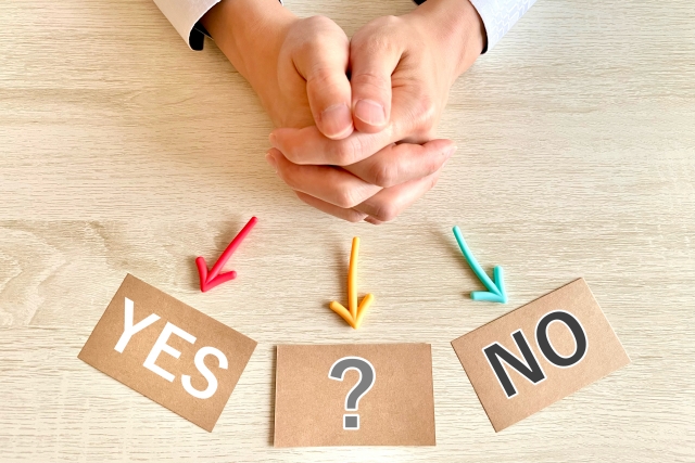 比較やイエスノーのイメージ