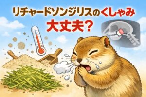 リチャードソンジリスがくしゃみをしている様子のイラスト