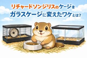 金網ケージからガラスケージへ変更した実体験をもとに、安全性や静音性の違い、実際に感じたメリット・デメリットをわかりやすく解説します。